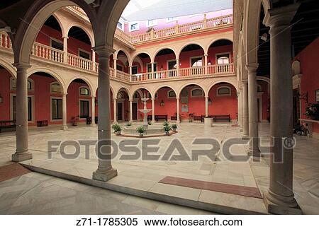 Spain, Andalusia, Seville, patio, typical traditional architecture, View Large Photo Image Stock Photography - Spain, Andalusia, Seville, patio, typical traditional architecture,. Fotosearch