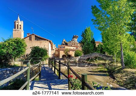 Spain Aragon, Teruel Province Maestrazgo Region Miravete de la Sierra Village View Large Photo Image Stock Image - Spain Aragon, Teruel Province Maestrazgo Region Miravete de la Sierra Village. Fotosearch