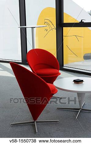 Stock Photo - Spain, Asturias, Aviles, International Cultural Centre Oscar Niemeyer, The bar. Fotosearch