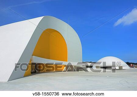 Spain, Asturias, Aviles, International Cultural Centre Oscar Niemeyer. View Large Photo Image Stock Photograph - Spain, Asturias, Aviles, International Cultural Centre Oscar Niemeyer.. Fotosearch