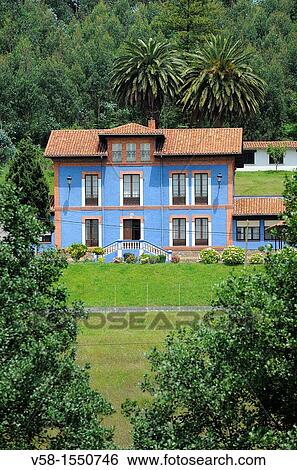 Stock Photograph - Spain, Asturias, Aviles region, Traditional house and farm.. Fotosearch