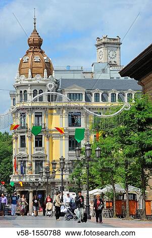 Stock Photo - Spain, Asturias, Oviedo, Cathedral square.. Fotosearch