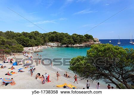 Spain, Balearic Islands, Cala en Turqueta Beach View Large Photo Image Stock Photo - Spain, Balearic Islands, Cala en Turqueta Beach. Fotosearch