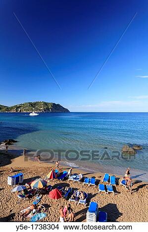 Spain, Balearic Islands, Ibiza, Aigues Blanques beach View Large Photo Image Picture - Spain, Balearic Islands, Ibiza, Aigues Blanques beach. Fotosearch