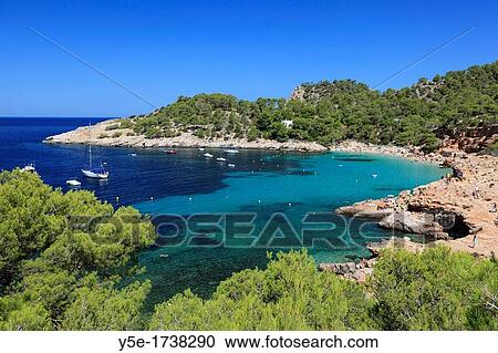 Spain, Balearic Islands, Ibiza, Cala Salada Beach View Large Photo Image Stock Image - Spain, Balearic Islands, Ibiza, Cala Salada Beach. Fotosearch
