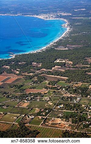 Spain, Balearic Islands, Mallorca, Ses Salines, sa RBpita al fondo View Large Photo Image Stock Photo - Spain, Balearic Islands, Mallorca, Ses Salines, sa RBpita al fondo. Fotosearch