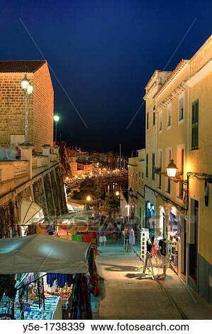 Spain, Balearic Islands, Menorca, Ciutadella, Historic Old Harbour and Old City centre View Large Photo Image Stock Photo - Spain, Balearic Islands, Menorca, Ciutadella, Historic Old Harbour and Old City centre. Fotosearch