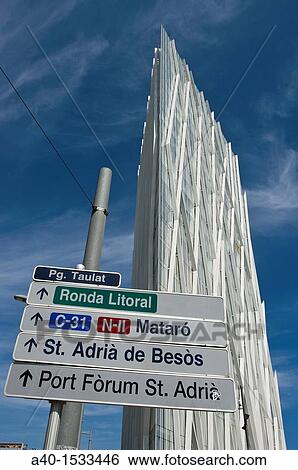 Spain. Barcelona city. Diagonal Zero Zero Tower (2011) designed by the architec Enric Massip. View Large Photo Image Stock Photograph - Spain. Barcelona city. Diagonal Zero Zero Tower (2011) designed by the architec Enric Massip.. Fotosearch