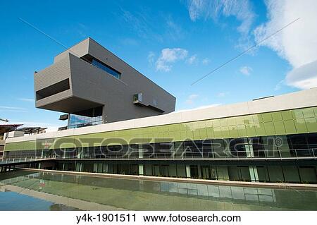 Spain, Barcelona, Hub Building View Large Photo Image Stock Image - Spain, Barcelona, Hub Building. Fotosearch