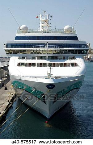 Stock Photo - Spain Barcelona Port of Barcelona Cruise terminal. Fotosearch
