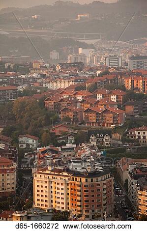 Spain, Basque Country Region, Guipuzcoa Province, San Sebastian, elevated view of town from Monte Ulia, dawn View Large Photo Image Stock Image - Spain, Basque Country Region, Guipuzcoa Province, San Sebastian, elevated view of town from Monte Ulia, dawn. Fotosearch