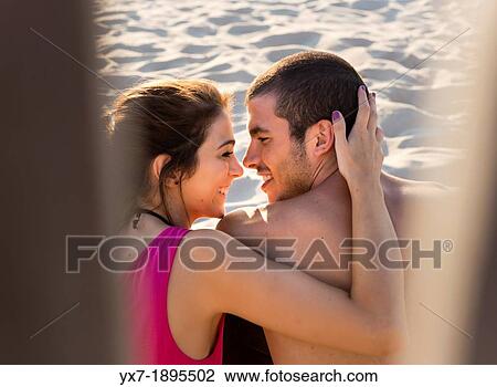 Stock Image - Spain, Cadiz, Tarifa, Happy couple. Fotosearch
