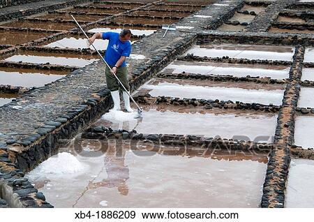 Spain, Canary, Fuerteventura, Salinas del Carmen, salt-works. View Large Photo Image Stock Photo - Spain, Canary, Fuerteventura, Salinas del Carmen, salt-works.. Fotosearch