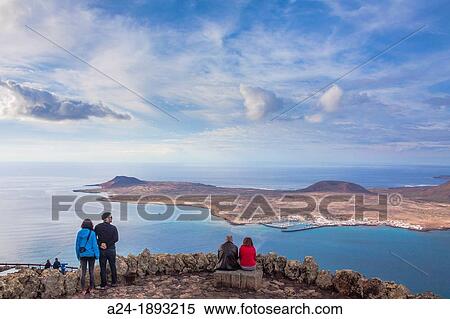 Spain, Canary Islands, Lanzarote Island, Mirador del Rio, isla Graciosa, Chinijo Natural Park View Large Photo Image Stock Photography - Spain, Canary Islands, Lanzarote Island, Mirador del Rio, isla Graciosa, Chinijo Natural Park. Fotosearch