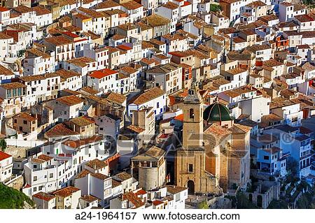 Stock Photo - Spain, Castilla La Mancha Region, Albacete Province, Alcala del Jucar City.. Fotosearch