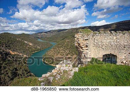 Spain, Castilla La Mancha, surroundings of Guadalajara, landscape, The Tagus valley from the Anguix castle. View Large Photo Image Stock Image - Spain, Castilla La Mancha, surroundings of Guadalajara, landscape, The Tagus valley from the Anguix castle.. Fotosearch
