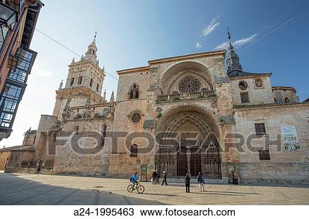 Spain, Castilla Leon Community, Soria Province, Burgo de Osma City, The Cathedral, San Peter Square. View Large Photo Image Stock Image - Spain, Castilla Leon Community, Soria Province, Burgo de Osma City, The Cathedral, San Peter Square.. Fotosearch