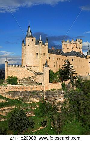 Spain, Castilla Leon, Segovia, Alcazar View Large Photo Image Stock Photo - Spain, Castilla Leon, Segovia, Alcazar. Fotosearch