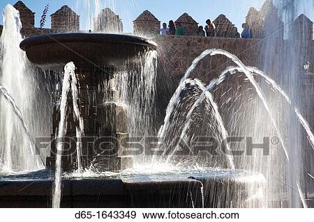 Spain, Castilla y Leon Region, Avila Province, Avila, Plaza Adolfo Suarez, fountain View Large Photo Image Stock Photo - Spain, Castilla y Leon Region, Avila Province, Avila, Plaza Adolfo Suarez, fountain. Fotosearch