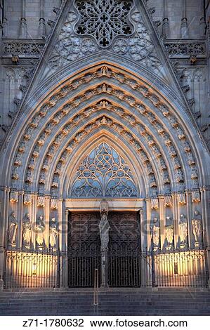 Stock Image - Spain, Catalonia, Barcelona, Cathedral,. Fotosearch