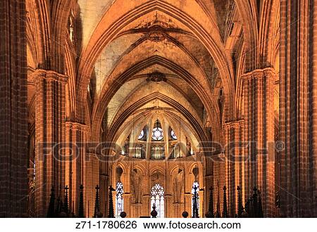 Spain, Catalonia, Barcelona, Cathedral, interior, View Large Photo Image Stock Photograph - Spain, Catalonia, Barcelona, Cathedral, interior,. Fotosearch
