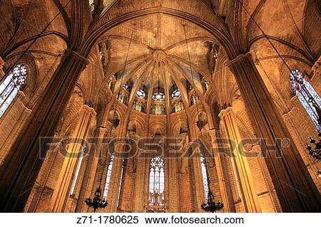 Spain, Catalonia, Barcelona, Cathedral, interior, View Large Photo Image Stock Photography - Spain, Catalonia, Barcelona, Cathedral, interior,. Fotosearch