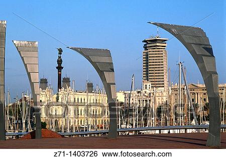 Spain, Catalonia, Barcelona, Port Vell, View Large Photo Image Stock Photograph - Spain, Catalonia, Barcelona, Port Vell,. Fotosearch