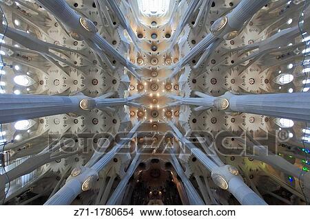 Spain, Catalonia, Barcelona, Sagrada Familia, basilica, interior, View Large Photo Image Picture - Spain, Catalonia, Barcelona, Sagrada Familia, basilica, interior,. Fotosearch