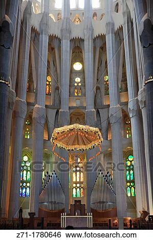 Spain, Catalonia, Barcelona, Sagrada Familia, basilica, interior, View Large Photo Image Stock Photograph - Spain, Catalonia, Barcelona, Sagrada Familia, basilica, interior,. Fotosearch