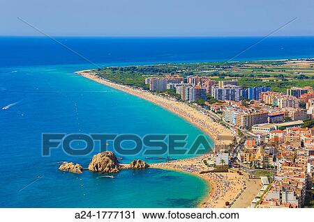Spain, Catalonia, Costa Brava, Blanes City, Sa Palomera Rock View Large Photo Image Stock Image - Spain, Catalonia, Costa Brava, Blanes City, Sa Palomera Rock. Fotosearch