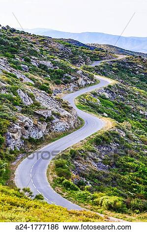 Stock Photograph - Spain, Catalonia, Costa Brava Coast, Road. Fotosearch