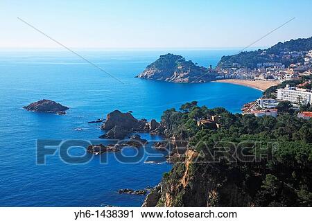 Stock Image - Spain, Catalonia, Costa Brava, Tossa de Mar. Fotosearch