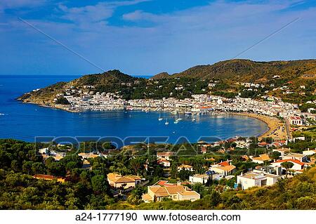Spain, Catalonia, Girona Province, Costa Brava Coast, Port de la Selva City View Large Photo Image Stock Image - Spain, Catalonia, Girona Province, Costa Brava Coast, Port de la Selva City. Fotosearch