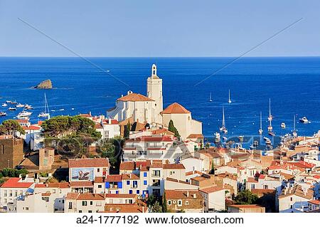 Spain, Catalonia, Girona Province, Costa Brava Coast, Cadaques City View Large Photo Image Stock Image - Spain, Catalonia, Girona Province, Costa Brava Coast, Cadaques City. Fotosearch