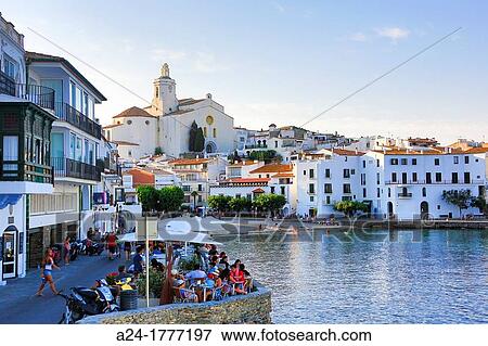 Stock Photo - Spain, Catalonia, Girona Province, Costa Brava Coast, Cadaques City. Fotosearch