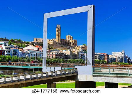 Spain, Catalonia, Lerida City, La Seu Cathedral View Large Photo Image Stock Photograph - Spain, Catalonia, Lerida City, La Seu Cathedral. Fotosearch