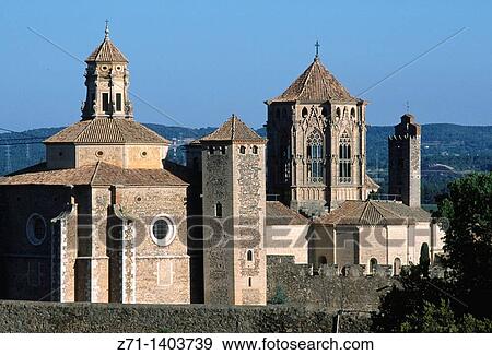 Spain, Catalonia, Poblet, Cistercian Monastery, View Large Photo Image Stock Photo - Spain, Catalonia, Poblet, Cistercian Monastery,. Fotosearch