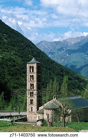 Stock Image - Spain, Catalonia, Pyrenees, Taull, Sant Climent Church,. Fotosearch