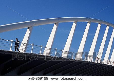 Spain. Comunidad Valenciana. Valencia. Calatrava brigde in Turia riverbed View Large Photo Image Stock Photo - Spain. Comunidad Valenciana. Valencia. Calatrava brigde in Turia riverbed. Fotosearch