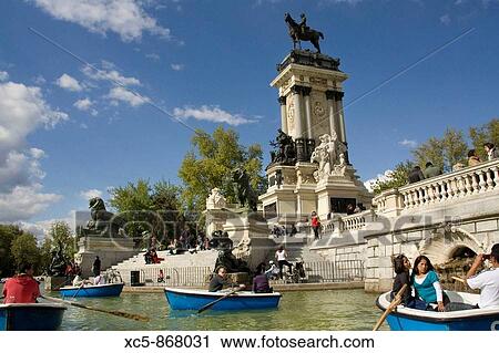 Spain, Madrid, city-park, Parque Del Retiro, park-visitors, lake, rowboats, View Large Photo Image Stock Image - Spain, Madrid, city-park, Parque Del Retiro, park-visitors, lake, rowboats,. Fotosearch