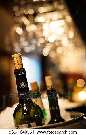 Stock Image - Spain, Madrid, Plaza de San Miguel, Mercado de San Miguel, artisan food marketplace, wine bar. Fotosearch