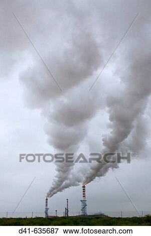 Spain, Madrid, pollution outside smoke stacks View Large Photo Image Stock Photo - Spain, Madrid, pollution outside smoke stacks. Fotosearch
