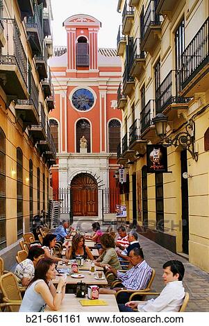 Spain. Malaga. Terrace caf? in the old Malaga. View Large Photo Image Stock Image - Spain. Malaga. Terrace caf? in the old Malaga.. Fotosearch