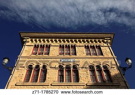 Spain, Navarre, Estella, Edificio de la Estacion, View Large Photo Image Stock Image - Spain, Navarre, Estella, Edificio de la Estacion,. Fotosearch