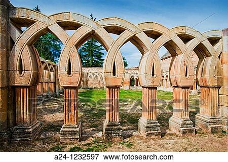 Stock Photo - Spain, Soria City, San Juan de Duero Cloister.. Fotosearch
