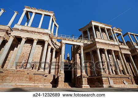 Spain, summer 2010, Mrida City UNESCO, The roman theatre. View Large Photo Image Stock Photo - Spain, summer 2010, Mrida City UNESCO, The roman theatre.. Fotosearch