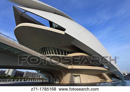 Spain, Valencia, City of Arts and Sciences, Palau de les Arts, View Large Photo Image Stock Photo - Spain, Valencia, City of Arts and Sciences, Palau de les Arts,. Fotosearch