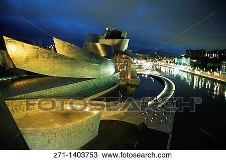 Stock Image - Spain, Vizcaya, Bilbao, Guggenheim Museum,. Fotosearch