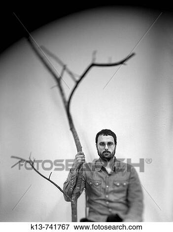Stock Photo - Spanish artist Jorge Perianes in his atelier, Vigo, Spain. Fotosearch