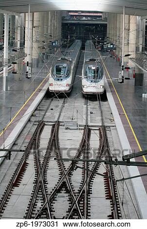 Spanish high speed train AVE Madrid-Valencia, Atocha Station. View Large Photo Image Stock Image - Spanish high speed train AVE Madrid-Valencia, Atocha Station.. Fotosearch